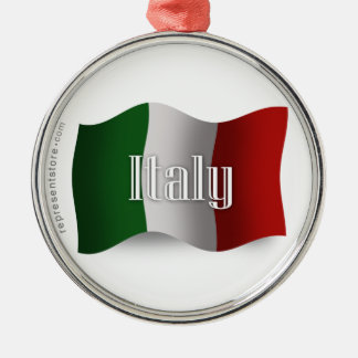 イタリアの振る旗 メタルオーナメント