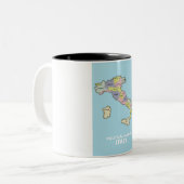 イタリアの政治地図 ツートーンマグカップ (正面左)