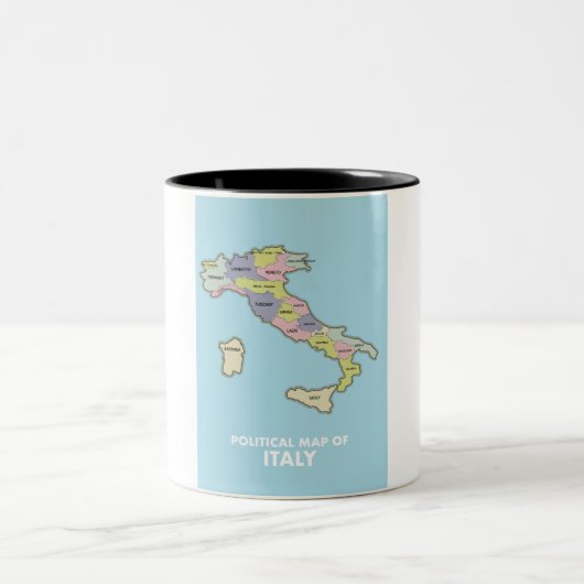 イタリアの政治地図 ツートーンマグカップ (中央)