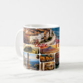 イタリアの旅の思い出フォトコラージュ コーヒーマグカップ (正面左)