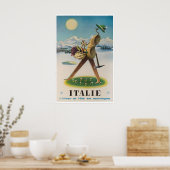 イタリアの旅行ポスター イタリアのアート  ハイキングのプリント ポスター (キッチン)