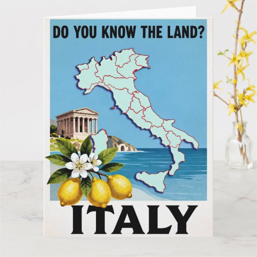 イタリアの旅行ポスター, カード (黄色い花)