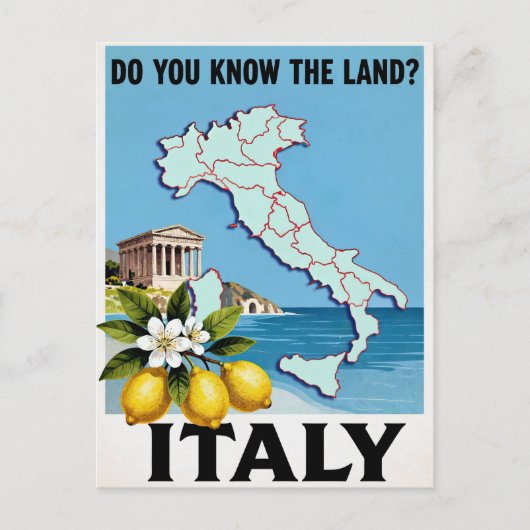 イタリアの旅行ポスター ポストカード (正面)