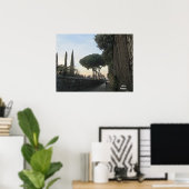 イタリアの旅 | アッピア街道の夕方の散歩 ポスター (ホームオフィス)
