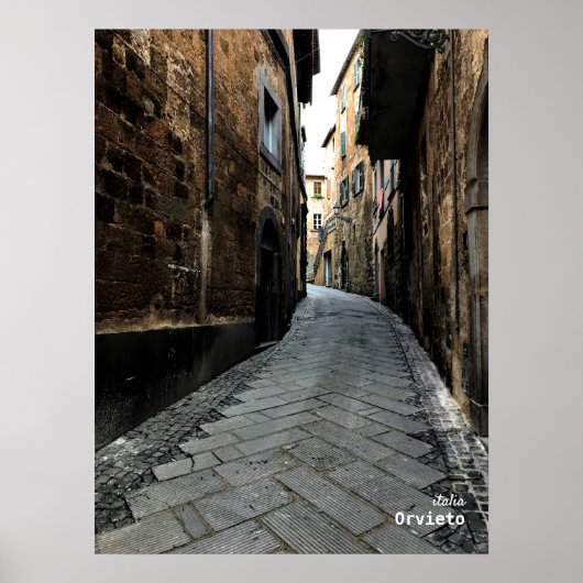 イタリアの旅 - オルヴィエートの街並み ポスター (正面)
