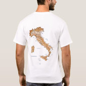 イタリアの旗および地図のTシャツ Tシャツ (裏面)