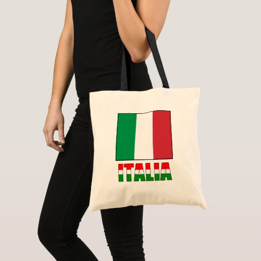 イタリアの旗が付いているイタリア トートバッグ (正面(商品))