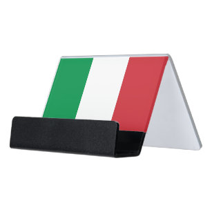 イタリアの旗が付いている帯出登録者 デスク名刺ホルダー