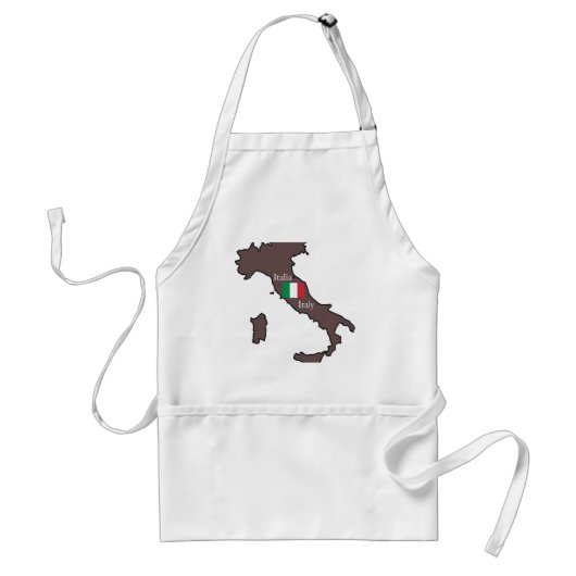 イタリアの旗そして地図 スタンダードエプロン (正面)