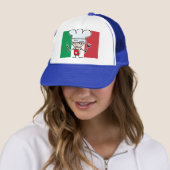 イタリアの旗とカートゥーンがかわいいシェフハット キャップ (インサイチュ)