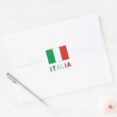 イタリアの旗と文字 スクエアシール (封筒)