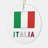 イタリアの旗と文字 セラミックオーナメント (左)