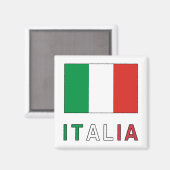 イタリアの旗と文字 マグネット (正面/裏面)