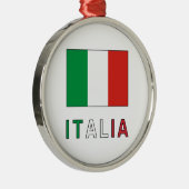 イタリアの旗と文字 メタルオーナメント (右)