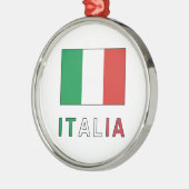 イタリアの旗と文字 メタルオーナメント (左)