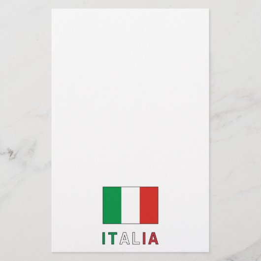 イタリアの旗と文字 便箋 (正面)