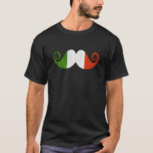 イタリアの旗のおもしろいでイタリアンな髭のTシャツのプライド Tシャツ