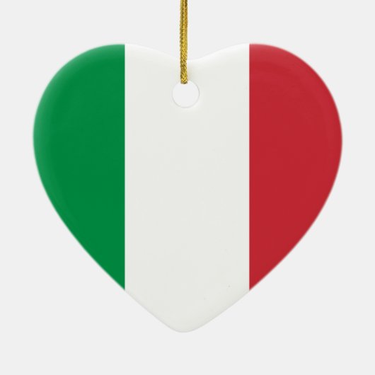 イタリアの旗のハートのオーナメント セラミックオーナメント (裏面)