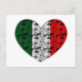 イタリアの旗のハート ポストカード (正面)