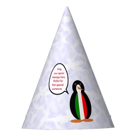 イタリアの旗の休日 ミスピンキーのおしゃべり パーティーハット (正面)