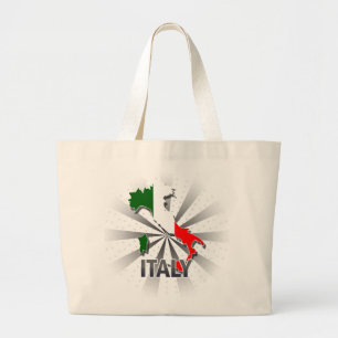 イタリアの旗の地図2.0 ラージトートバッグ
