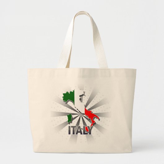 イタリアの旗の地図2.0 ラージトートバッグ (正面)