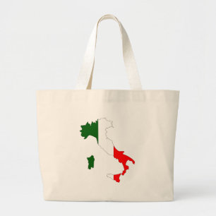 イタリアの旗の地図 ラージトートバッグ