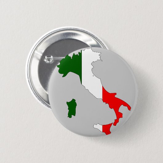 イタリアの旗の地図 缶バッジ (正面&裏面)