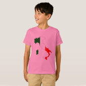 イタリアの旗の地図 Tシャツ (正面フル)