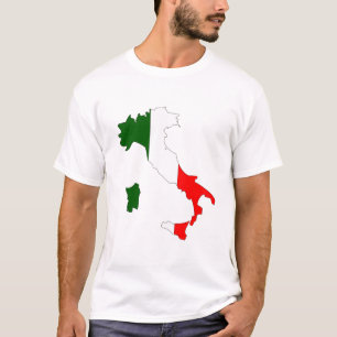 イタリアの旗の地図 Tシャツ