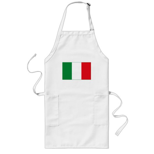 イタリアの旗の(軽い)エプロン ロングエプロン (正面)