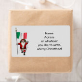 イタリアの旗を持つ甘いサンタクロース ラベル (インサイチュ)