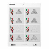 イタリアの旗を持つ甘いサンタクロース ラベル (フルシート)
