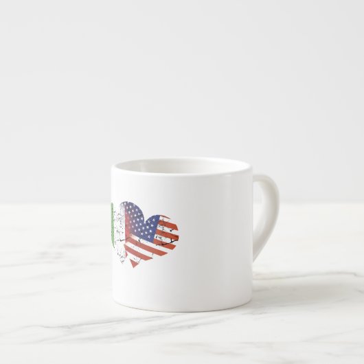 イタリアの旗米国の旗のイタリアンな独立記念日 エスプレッソカップ (正面右)