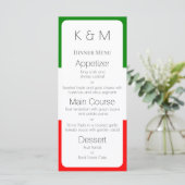 イタリアの旗 イタリアの色 メニュー (スタンド正面)