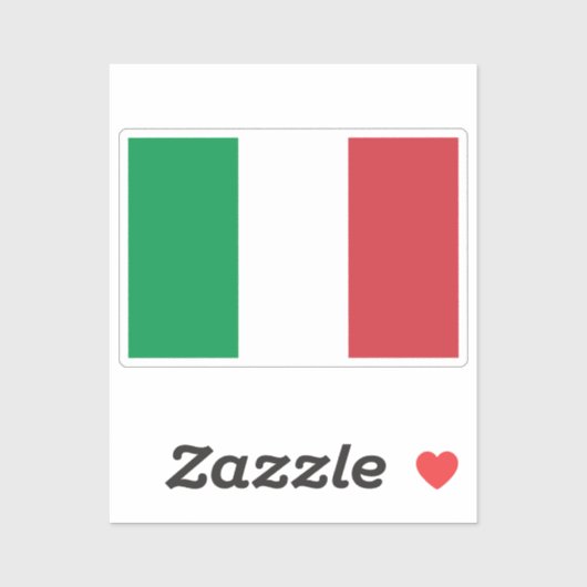 イタリアの旗 カット加工  シール (シート)