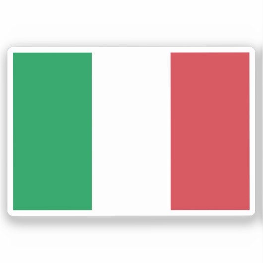 イタリアの旗 カット加工 シール (正面)