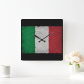 イタリアの旗 スクエア壁時計 (ホーム)