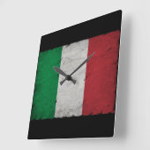 イタリアの旗 スクエア壁時計 (傾斜)