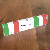 イタリアの旗 デスクネームプレート (側面)