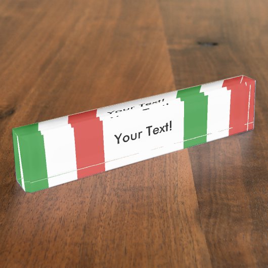 イタリアの旗 デスクネームプレート (側面)