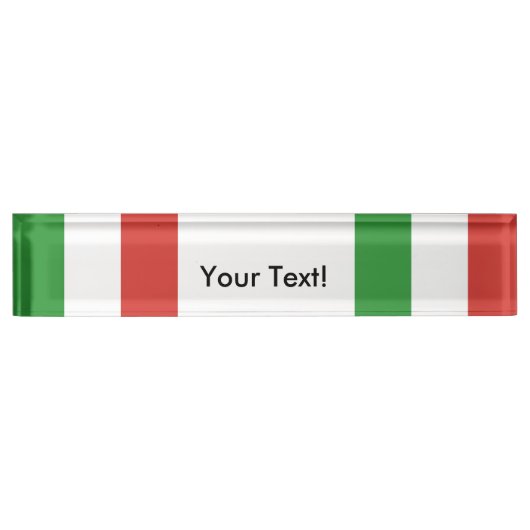 イタリアの旗 デスクネームプレート (正面)