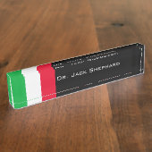 イタリアの旗 デスクネームプレート (側面)