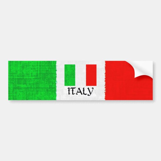 イタリアの旗 バンパーステッカー (正面)