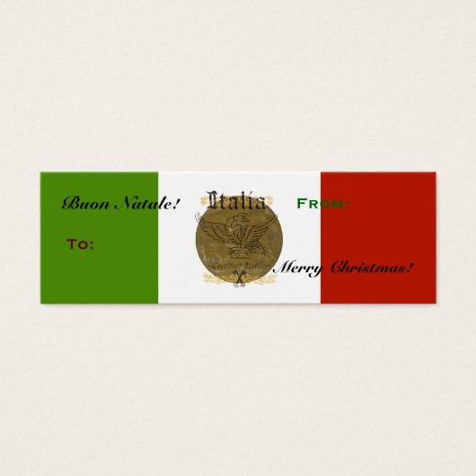 イタリアの旗 ブォン・ナターレ クリスマス ギフトタグ (正面)