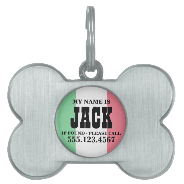 イタリアの旗 ペットネームタグ (正面)