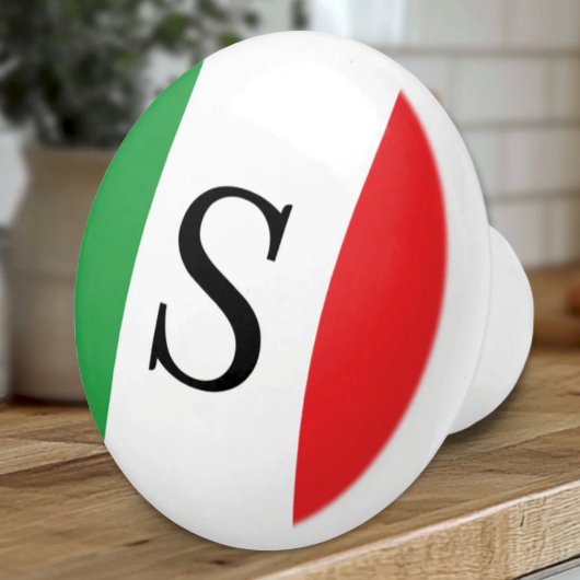 イタリアの旗 - モノグラム イタリアン  セラミックノブ