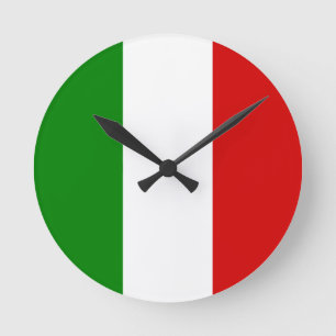 イタリアの旗 ラウンド壁時計