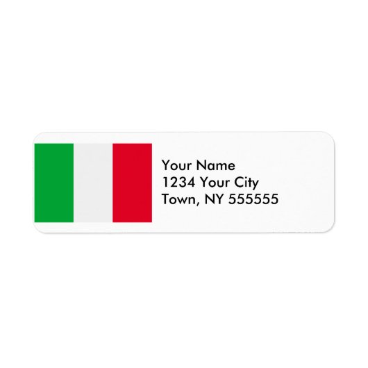 イタリアの旗 ラベル (正面)