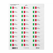 イタリアの旗 ラベル (フルシート)